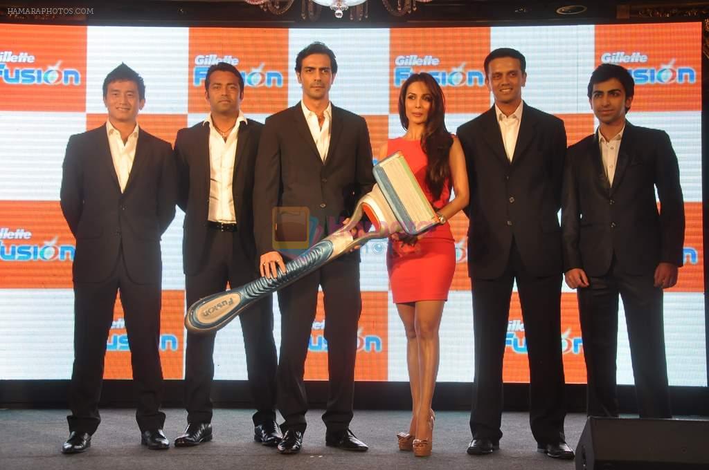 Bhaichung Bhutia, Leander Paes, Arjun Rampal, Malaika Arora, Rahul Dravid grace the Gillette Fusion launch at the Taj Hotel