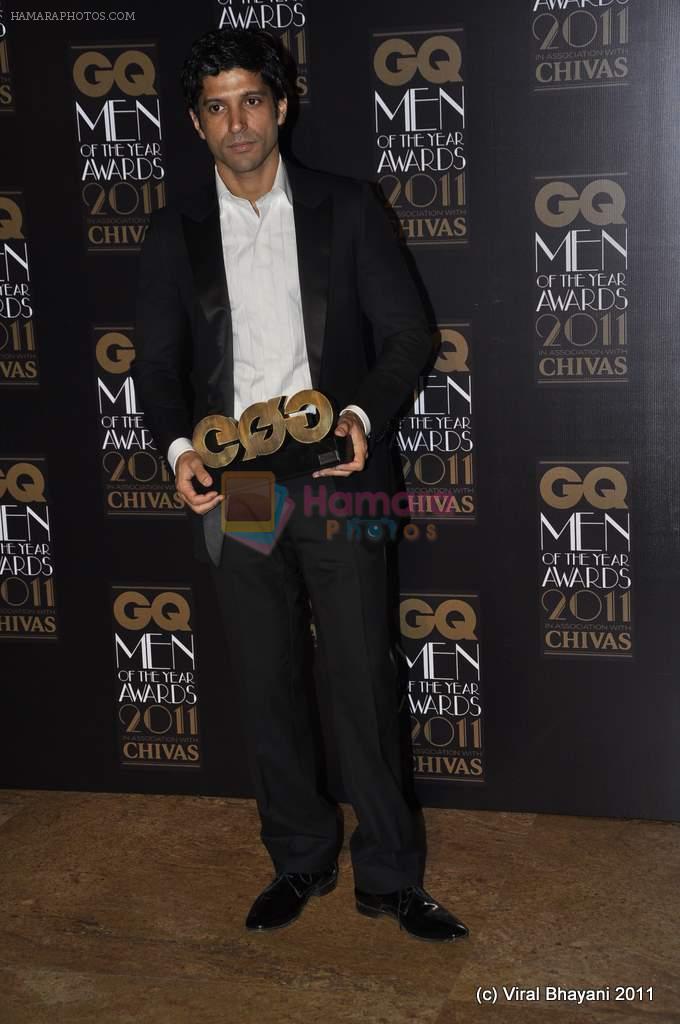 Farhan Akhtar at the GQ Men Of The Year Awards 2011 in Grand Hyatt, Mumbai on 29th Sept 2011
