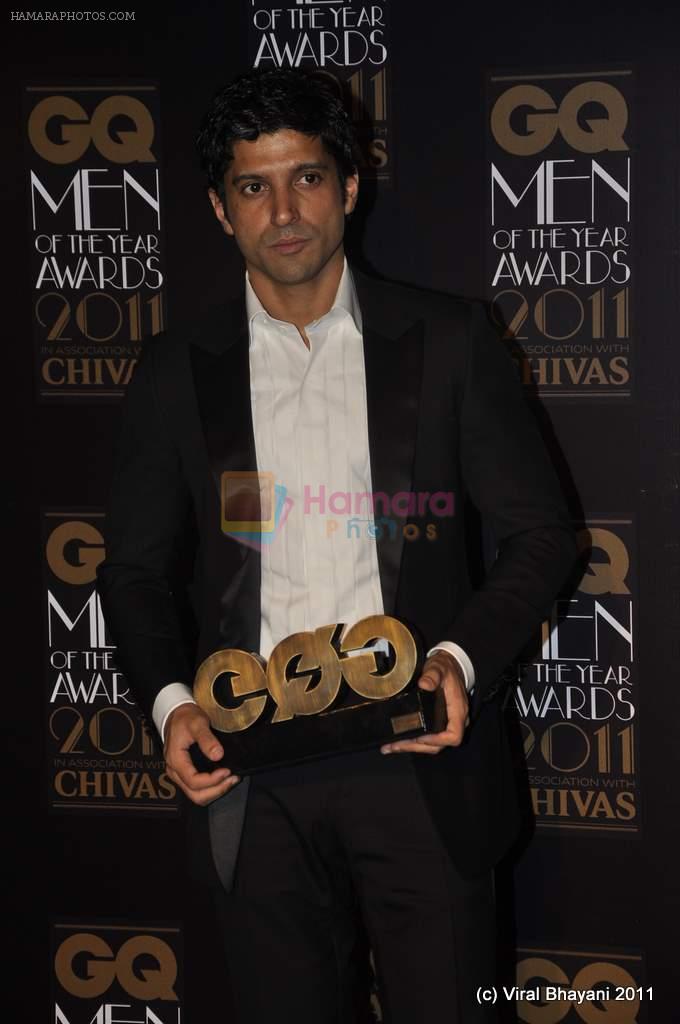 Farhan Akhtar at the GQ Men Of The Year Awards 2011 in Grand Hyatt, Mumbai on 29th Sept 2011