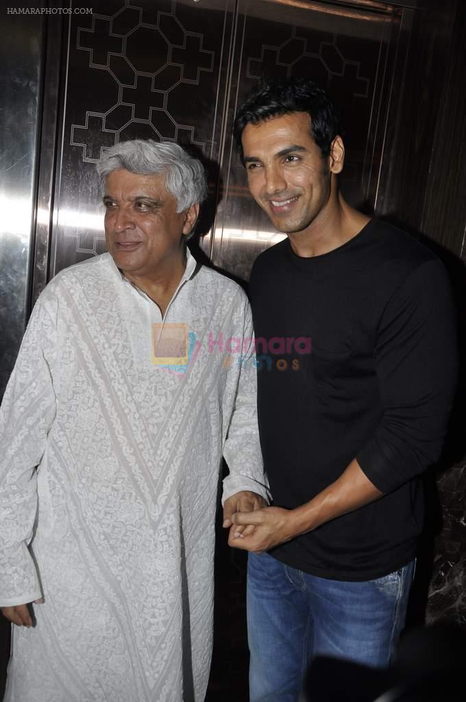 John Abraham, Javed Akhtar at Force film success bash in Oakwood on 7th Oct 2011