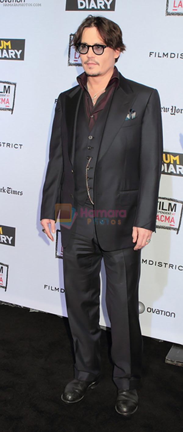 Johnny Depp arrives to the LA Premiere of _The Rum Diary_ in Los Angeles County Museum of Art on 13th October 2011