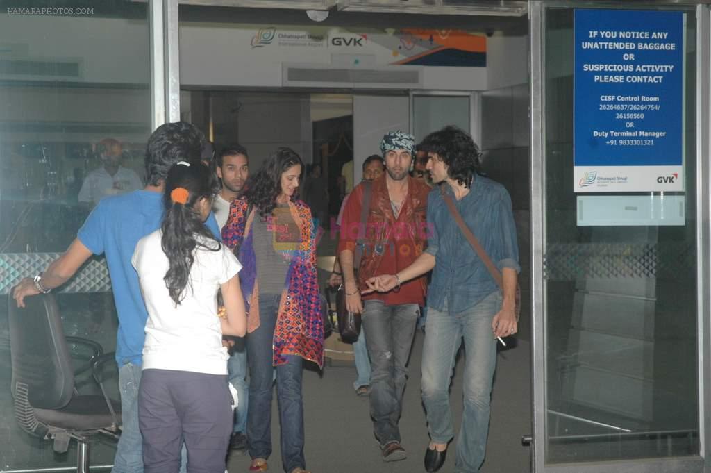Ranbir Kapoor, Nargis Fakhri, Imtiaz Ali return from Rockstar tour in Domestic Airport, Mumbai on 23rd Oct 2011