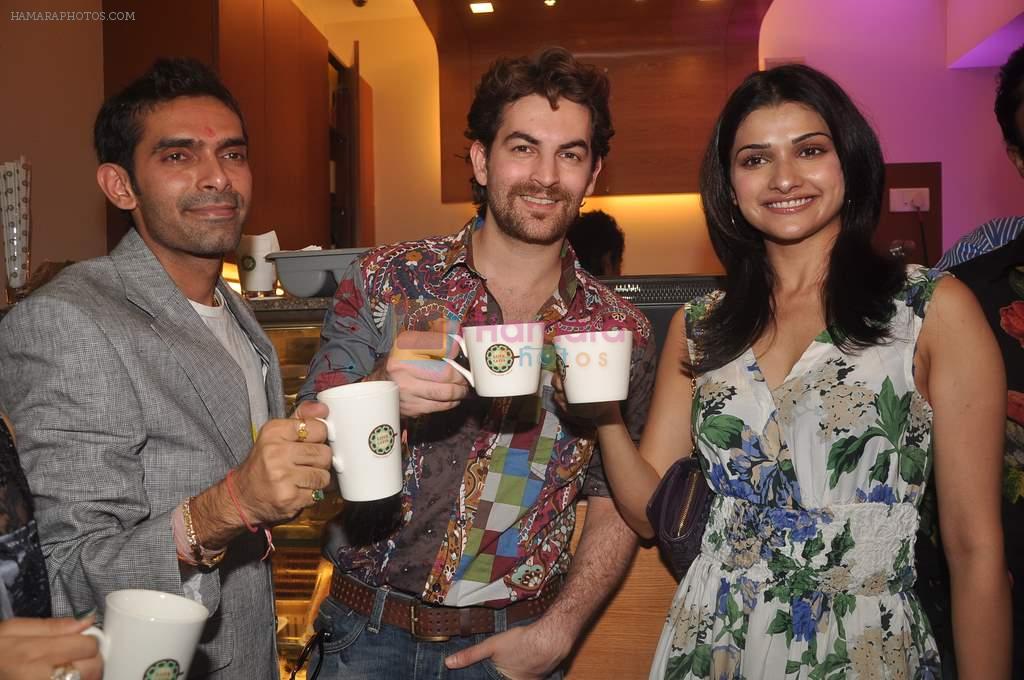 Prachi Desai, Neil Mukesh at Love and Latte coffee shop in Bandra, Mumbai on 27th Oct 2011