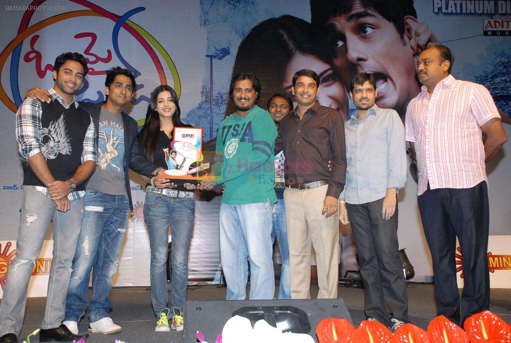 Shruti Hassan, Siddharth Narayan, Navdeep, Dil Raju, Team attend Oh My Friend Movie Triple Platinum Disc Function on 5th November 2011