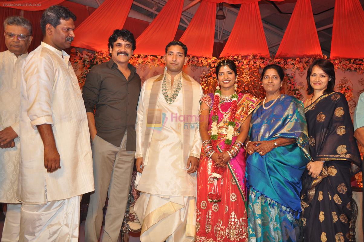 Nagarjuna, Amala attends Shyam Prasad Reddy's Daughter's Wedding