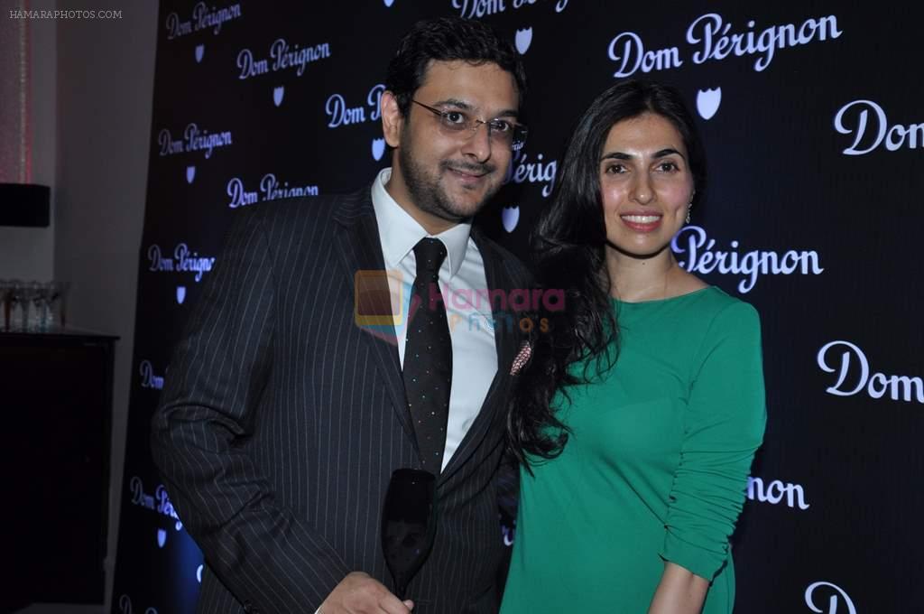 Gaurav Bhatia, Marketing Director Moet Hennessy India with Prerna Goel at Queenie Singh and Daniel Lalonde's dinner Party in Mumbai on 7th Nov 2011