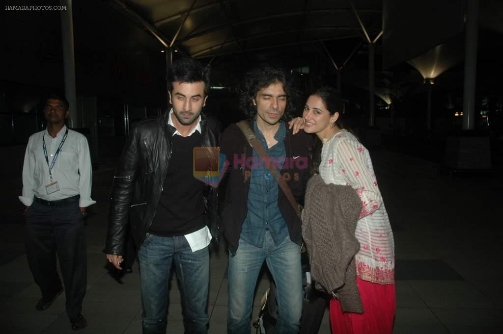 Ranbir Kapoor, Imtiaz Ali, Nargis Fakhri snapped at the airport in Mumbai on 9th Nov 2011