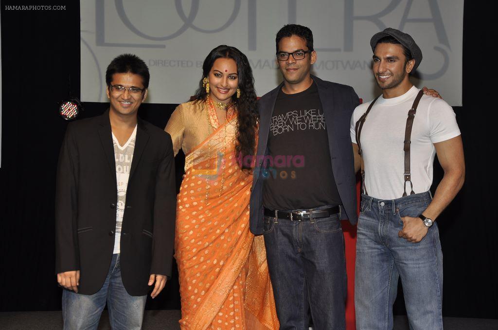 Ranveer Singh and Sonakshi Sinha at the launch of movie Lootera in Yashraj Studio, Mumbai on 16th Nov 2011