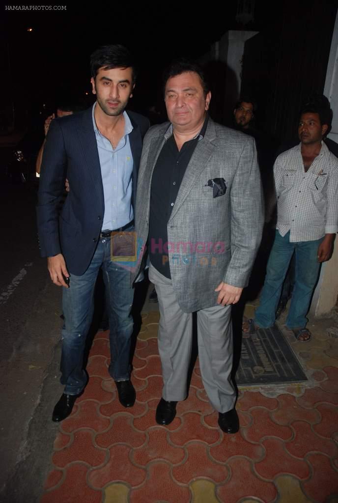 Ranbir Kapoor, Rishi Kapoor at Rockstar success party in Mumbai on 17th Nov 2011