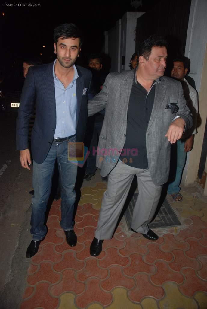 Ranbir Kapoor, Rishi Kapoor at Rockstar success party in Mumbai on 17th Nov 2011