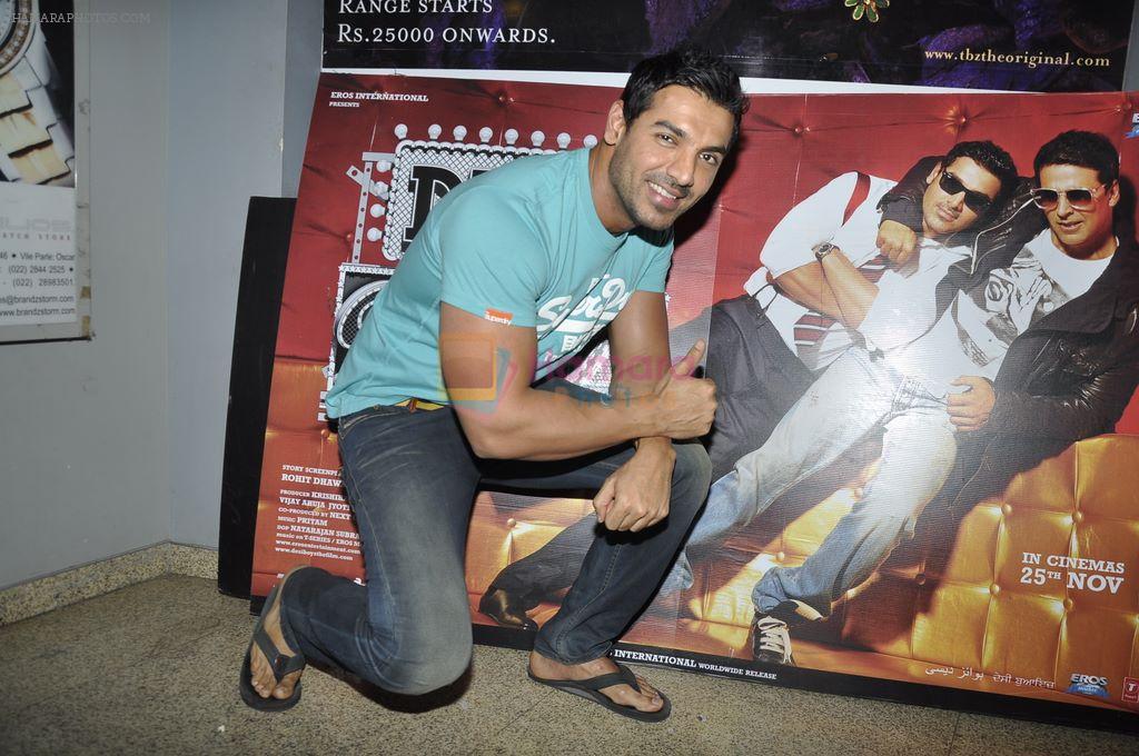 John Abraham at the screening of Desi Boyz in Globus, Bandra, Mumbai on 24th Nov 2011