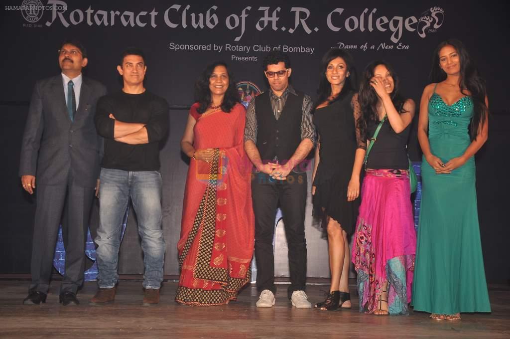 Aamir Khan, Poonam Pandey at Rotaract Club of HR College personality contest in Y B Chauhan on 26th Nov 2011