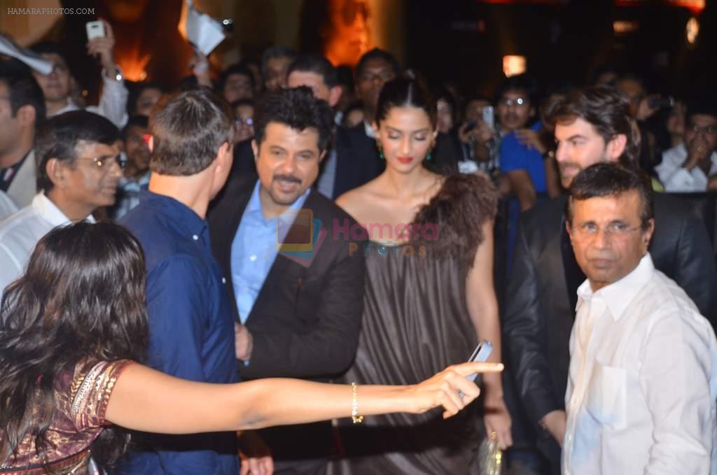 Tom Cruise, Anil Kapoor, Abbas Mastan, Sonam Kapoor, Neil Mukesh at the special screening of Mission Impossible - Ghost Protocol in Imax on 4th Dec 2011