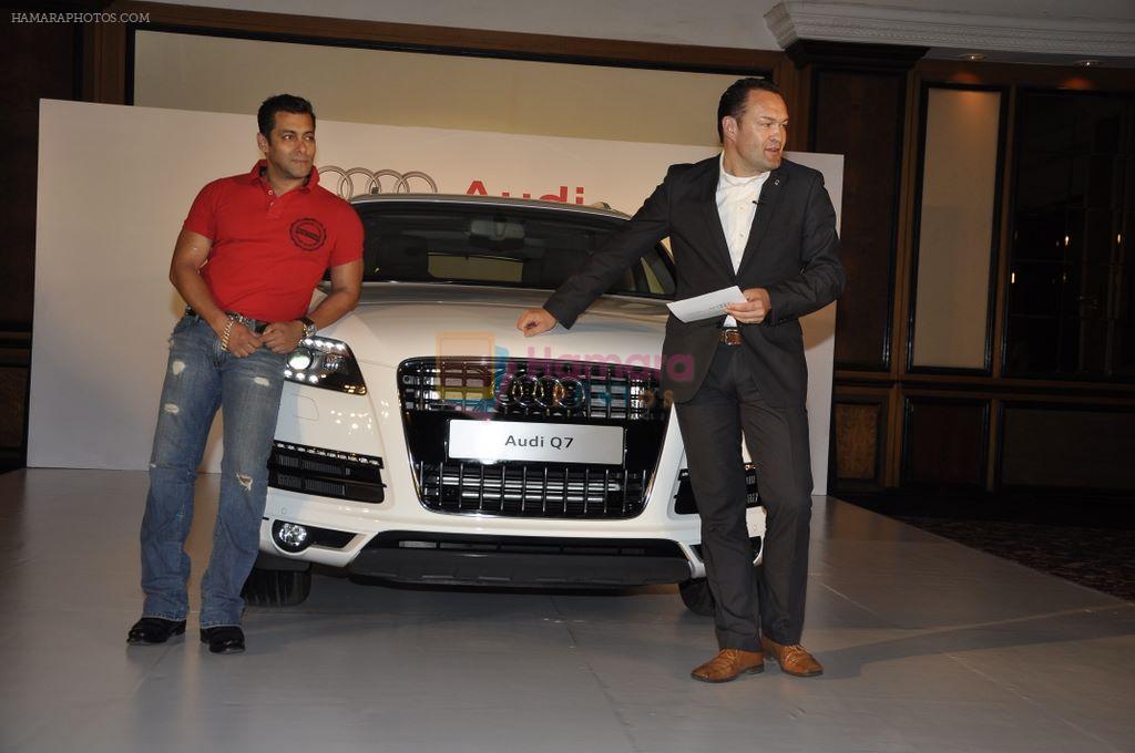 Salman Khan gets a new Audi Q7 in Taj Land's End, Mumbai on 7th Dec 2011