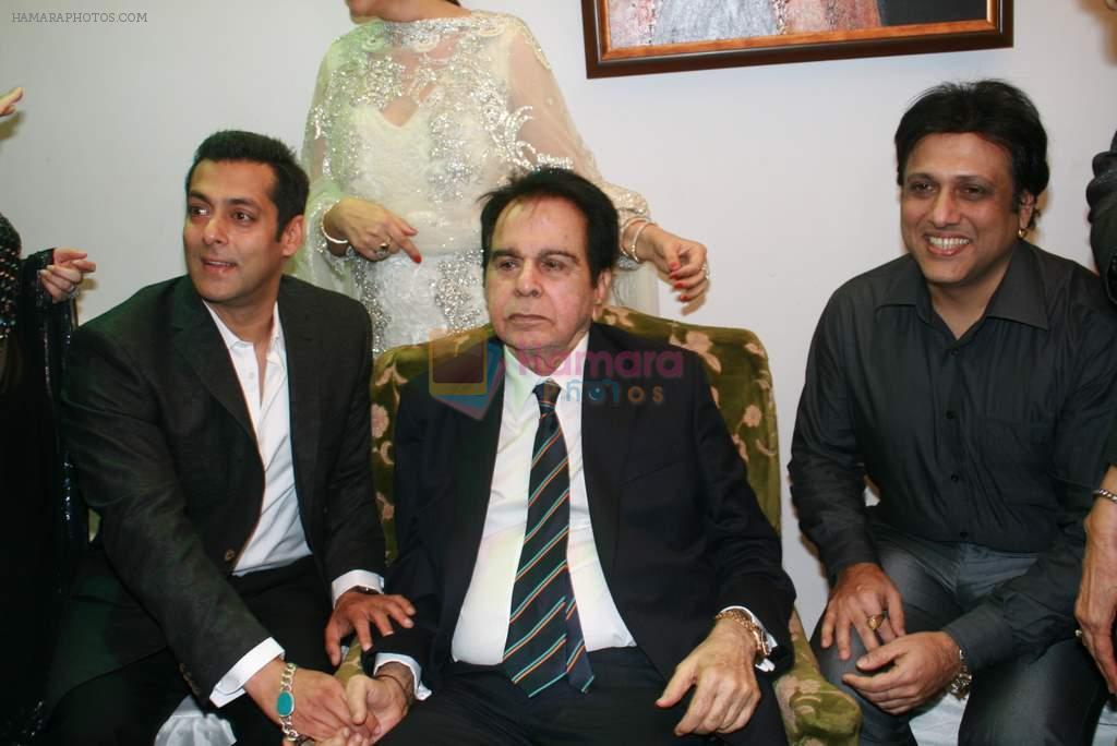 Salman Khan, Govinda, Dilip Kumar at Dilip Kumar's Birthday Bash on 11th Dec 2011