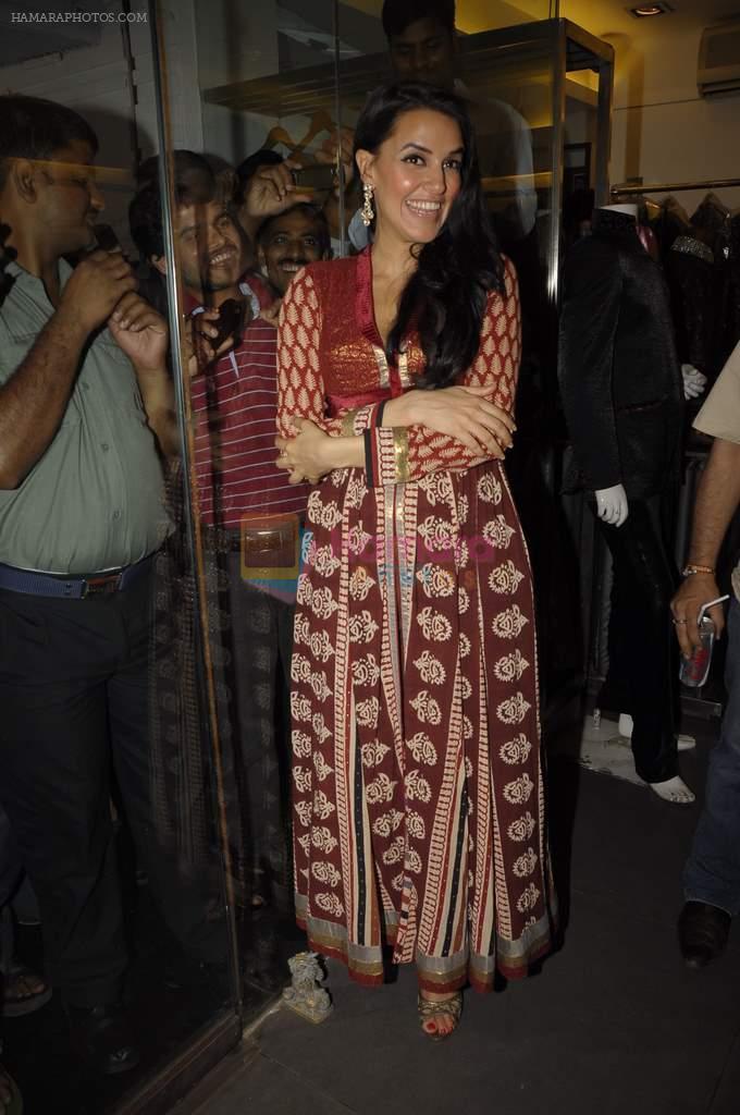 Neha Dhupia at designer Riyaz Gangji's store Libas to promote  Pappu Can_t Dance sala in Peddar Road on 12th Dec 2011