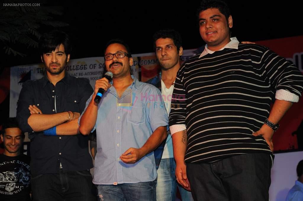 Karanvir Sharma, Mauzam Beg,  bhaumik Sampat, with Rohitt Arora with Sadda Adda Team at Thakur college for there Tarangan festival on 17th Dec 2011