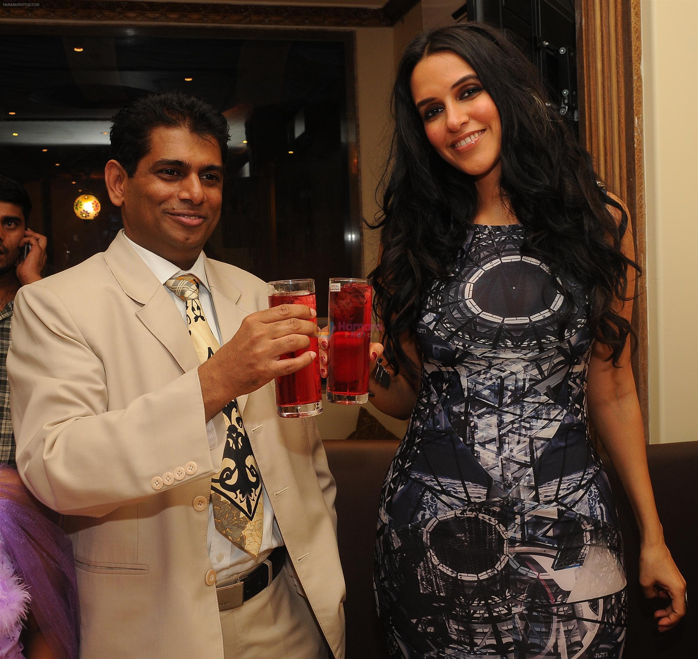 Mohammad Fasih with Neha Dhupia  at the launch of Mohammed Fasih's 'sheesh Mahal Lounge_ in Margao midst Rocking Crowd on 23rd Dec 2011