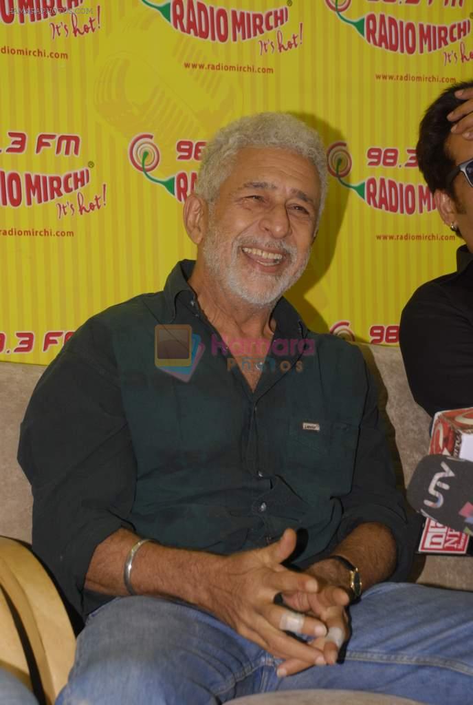 Naseeruddin Shah with the star cast of Chaalis Chaurasia at Radio Mirchi in Parel, Mumbai on 27th Dec 2011