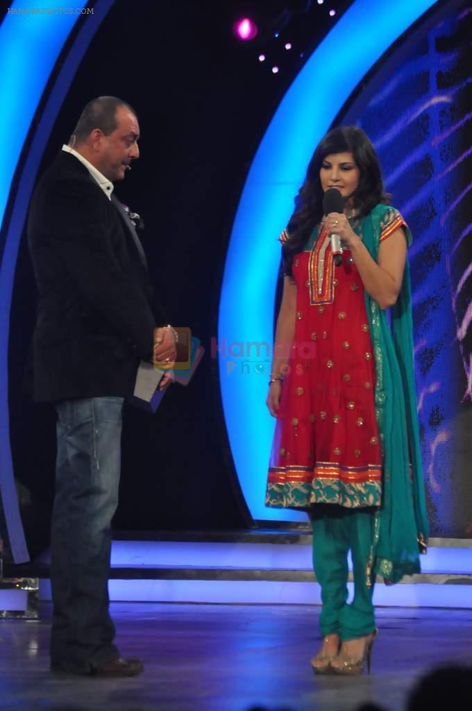 Sunny Leone, Sanjay Dutt On the sets of Bigg Boss 5 with Players star cast on 31st Dec 2011