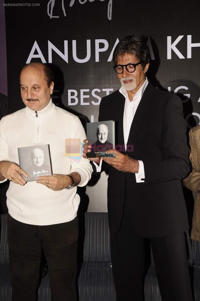 Amitabh Bachchan, Anupam Kher at Anupam Kher's book launch in Le Sutra on 3rd Jan 2012