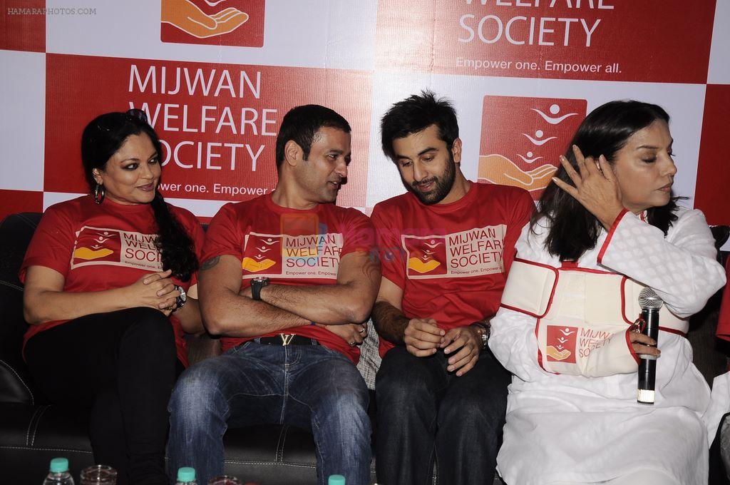 Tanvi Azmi, Ranbir Kapoor, Rohit Roy, Shabana Azmi at Mijwan press conf in Bandra, Mumbai on 6th Jan 2012