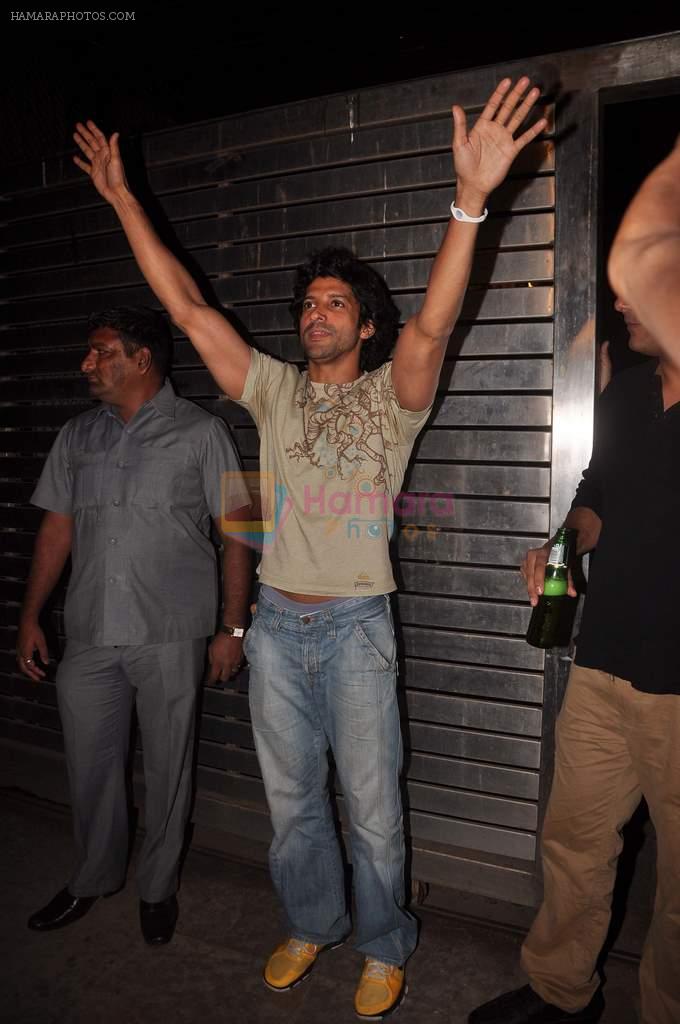 Farhan Akhtar at Farhan Akhtar's birthday bash in Bandra, Mumbai on 8th Jan 2012