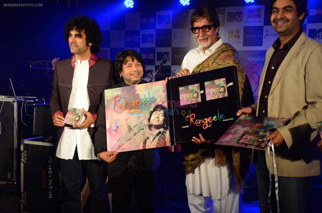 Amitabh Bachchan, Kailash Kher at Kailash Kher's album launch Rangeele in Mumbai on 10th Jan 2012