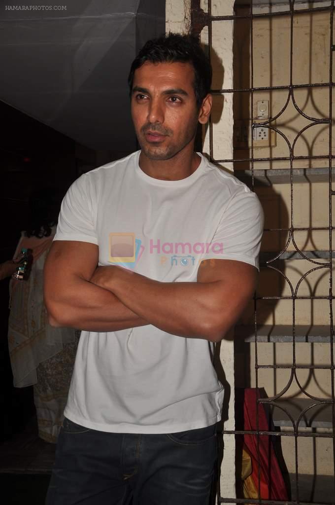 John Abraham at a private screening in Bandra, Mumbai on 12th Jan 2012