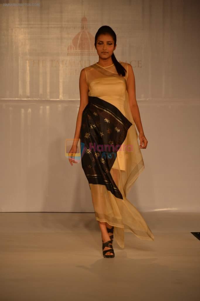 Model walks the ramp for Rahul Mishra show for Taj Khazana in Taj Mahal Palace, Mumbai on 14th Jan 2012