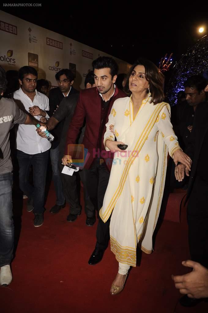 Ranbir Kapoor, Neetu Singh at Star Screen Awards 2012 in Mumbai on 14th Jan 2012