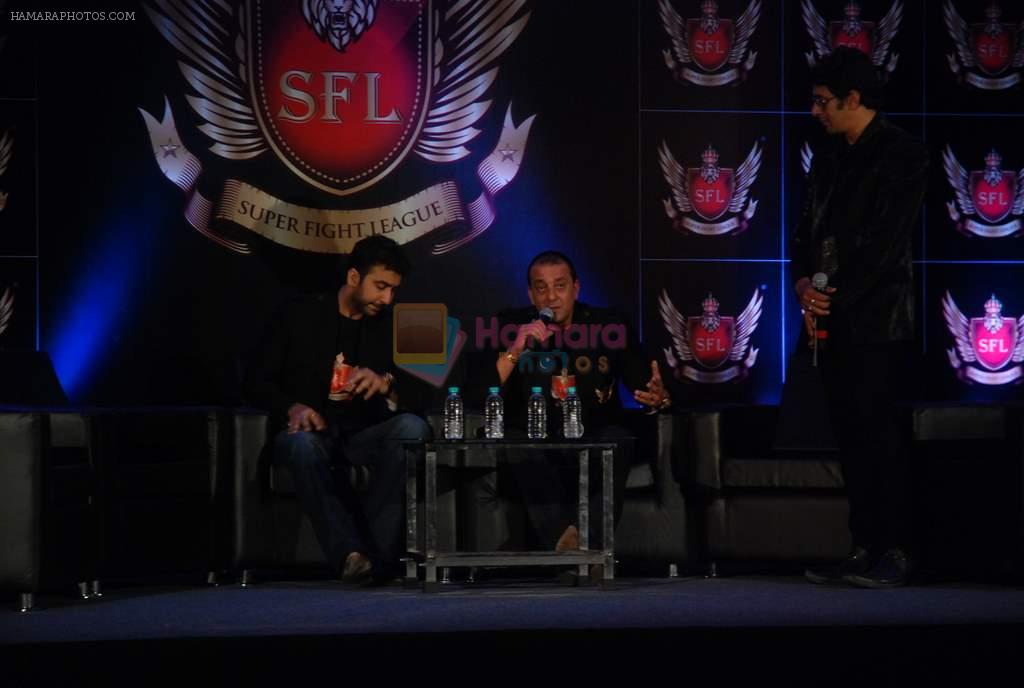 Sanjay Dutt, Raj Kundra at the Launch of Super Fight League in Novotel, Mumbai on 16th Jan 2012