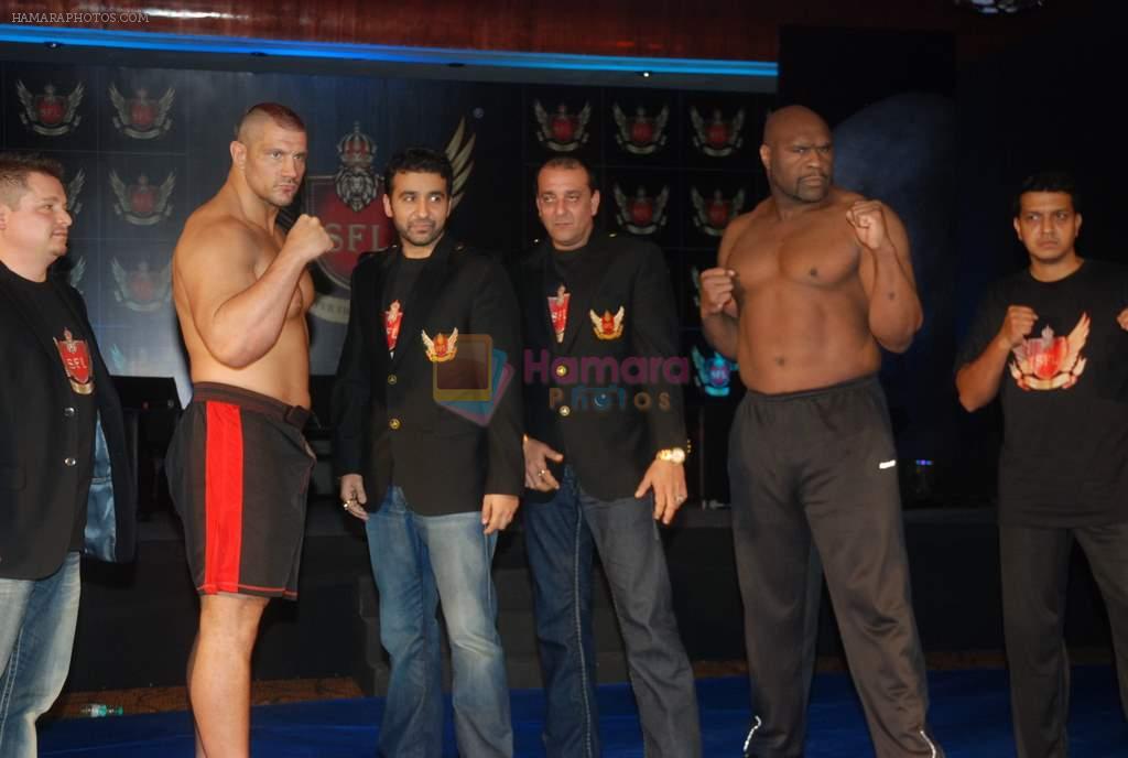 Sanjay Dutt, Raj Kundra at the Launch of Super Fight League in Novotel, Mumbai on 16th Jan 2012