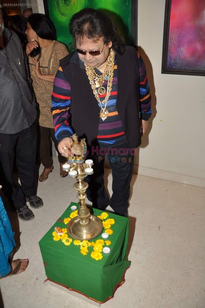 Bappi Lahiri at Amisha Patel's art preview in Andheri, Mumbai on 18th Jan 2012