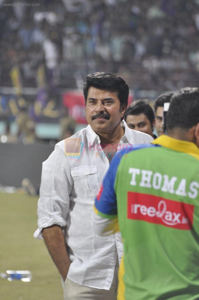 Mammootty at MUmbai Heroes CCl match in Kochi on 23rd JAn 2012