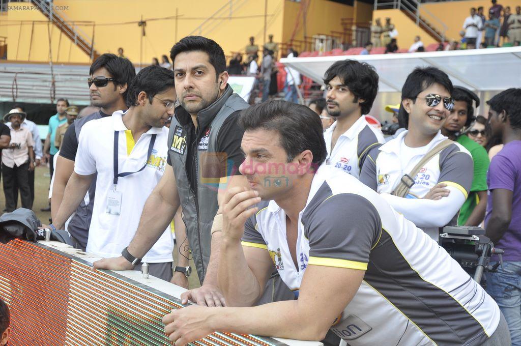 Aftab Shivdasani at MUmbai Heroes CCl match in Kochi on 23rd JAn 2012