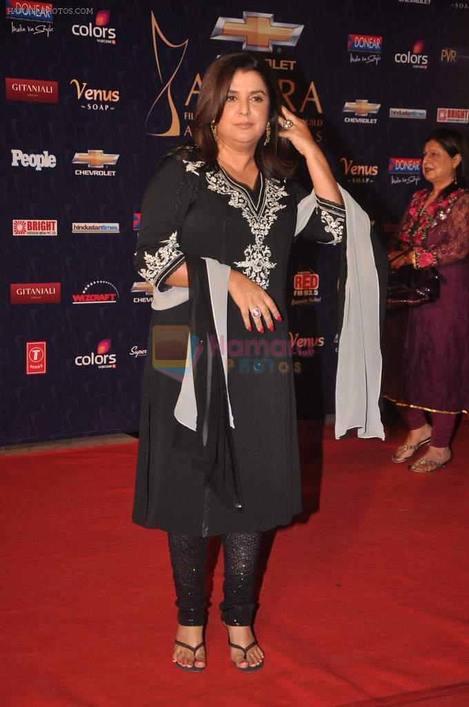 Farah Khan at the 7th Chevrolet Apsara Awards 2012 Red Carpet in Yashraj Studio, Mumbai on 25th Jan 2012