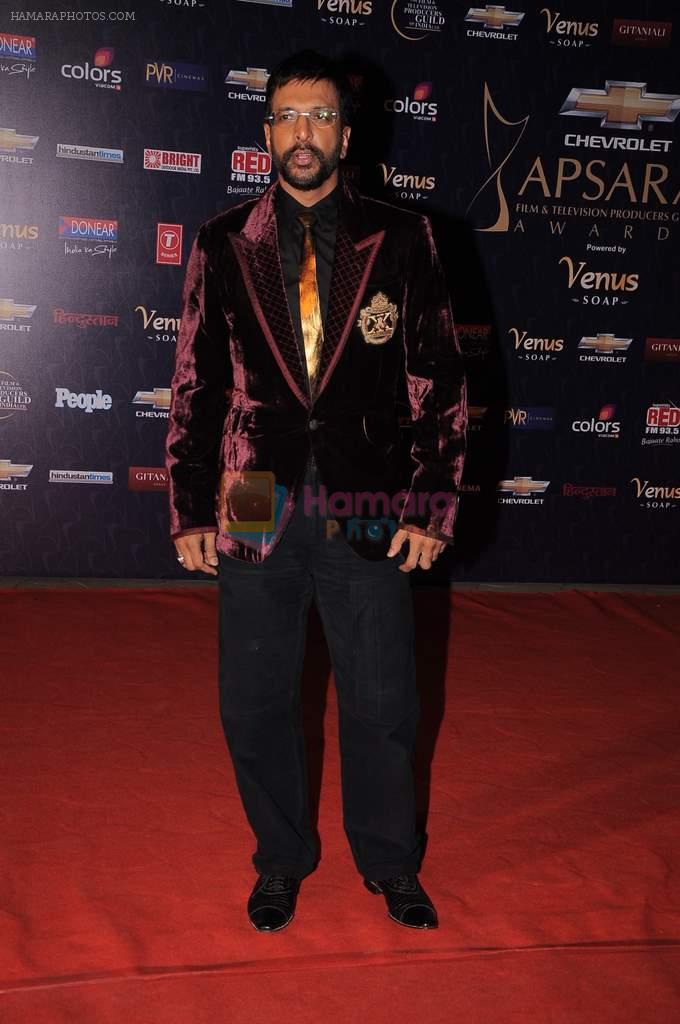 Javed Jaffery at the 7th Chevrolet Apsara Awards 2012 Red Carpet in Yashraj Studio, Mumbai on 25th Jan 2012