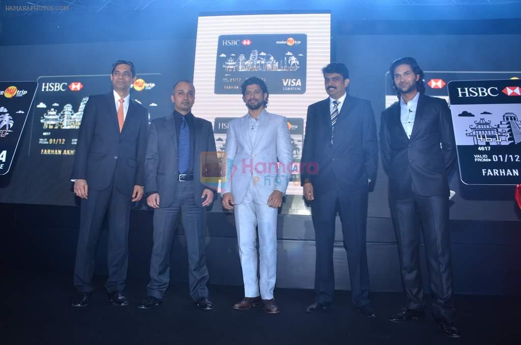 Farhan Akhtar, Prateik Babbar launches HSBC and Makemytrip credit card in Grand Hyatt, Mumbai on 27th Jan 2012