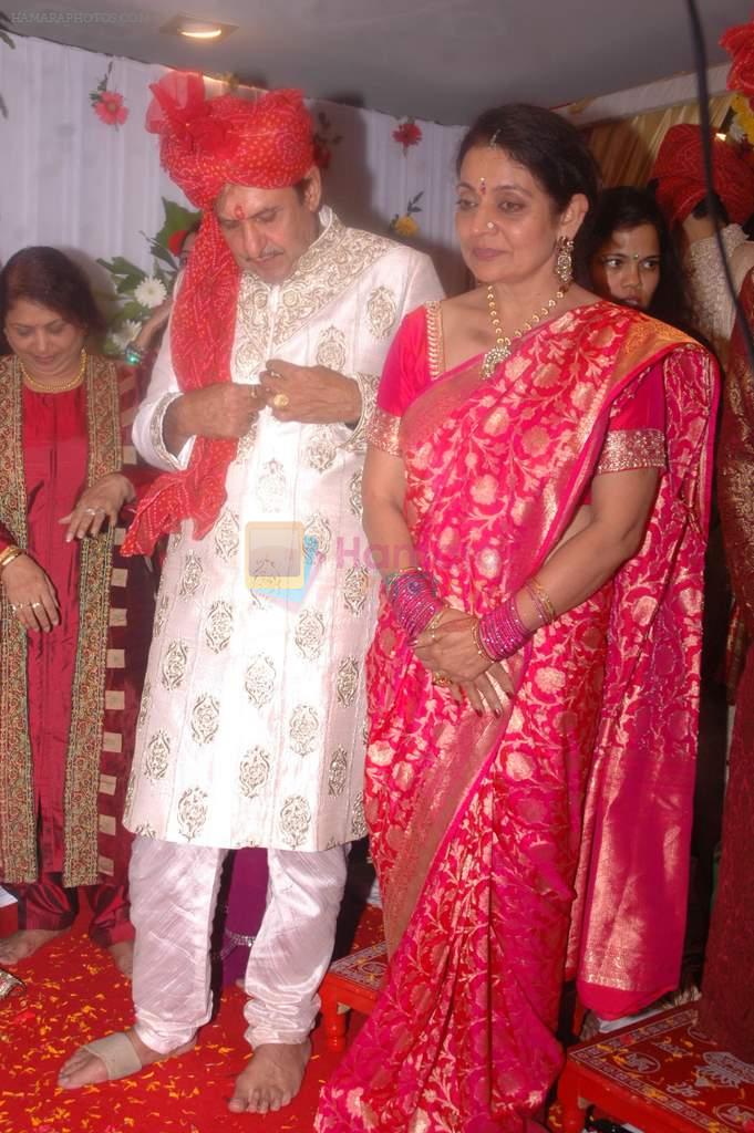 Feeroz irani  & wife at Gujarati actor Feroz Irani's son wedding in Malad on 28th JAn 2012