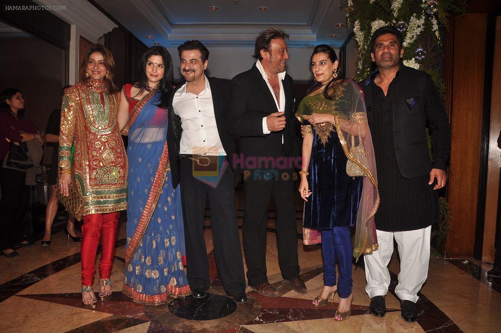 Sunil Shetty, Mana Shetty, Sanjay Kapoor, Jackie Shroff at Ritesh & Genelia's Sangeet Ceremony in Taj Lands end, Mumbai on 31st Jan 2012