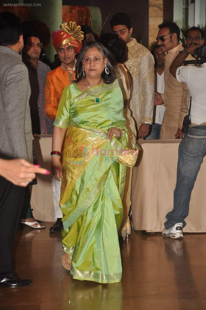 Jaya Bachchan at Ritesh Deshmukh and Genelia wedding in Grand Hyatt, Mumbai on 3rd Feb 2012
