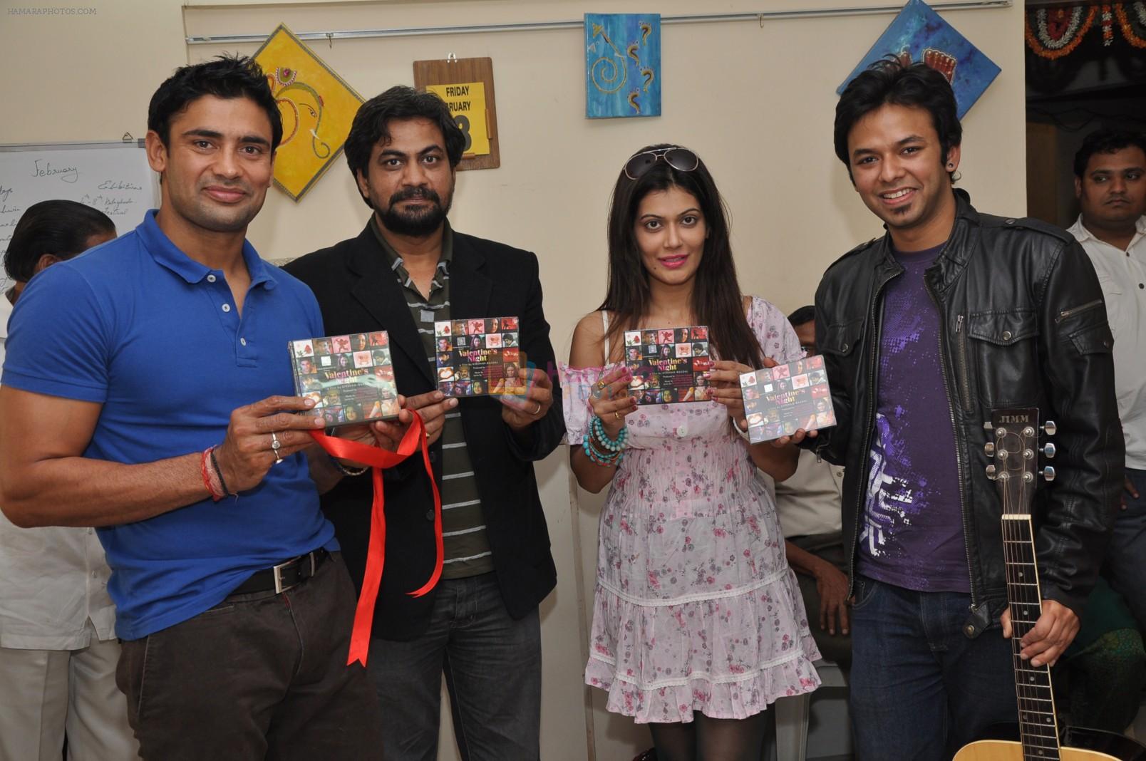 Sangram Singh, director Kirshan, Payal Rohatgi & music director Zaman at music launch of their 10th Feb release Valentine's Night with mentally challenged people