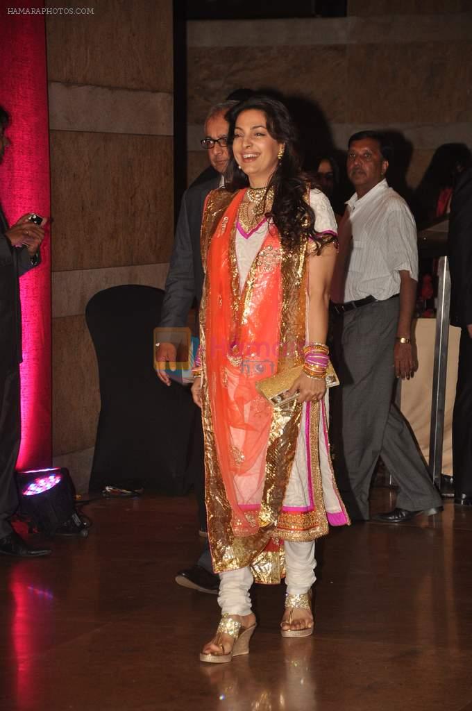 Juhi Chawla at Genelia D'souza and Ritesh Deshmukh wedding reception in Hotel Grand Hyatt, Mumbai on 4th Feb 2012