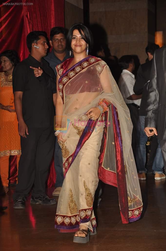 Ekta Kapoor at Genelia D'souza and Ritesh Deshmukh wedding reception in Hotel Grand Hyatt, Mumbai on 4th Feb 2012