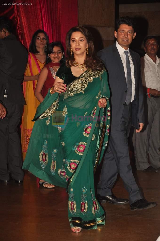 Madhuri Dixit at Genelia D'souza and Ritesh Deshmukh wedding reception in Hotel Grand Hyatt, Mumbai on 4th Feb 2012