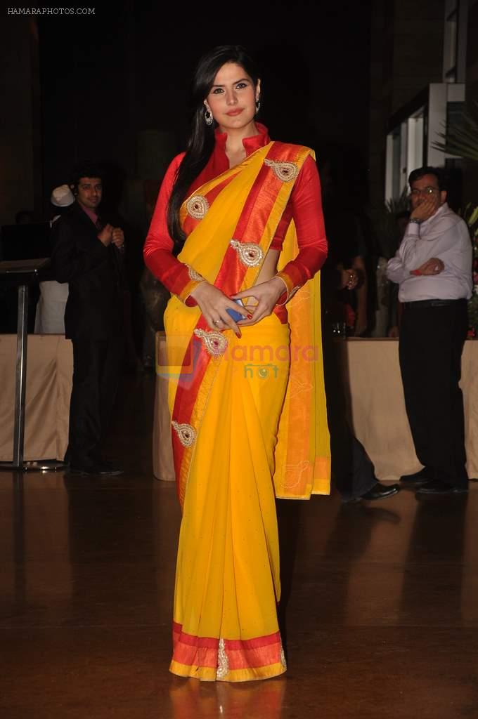 Zarine Khan at Genelia D'souza and Ritesh Deshmukh wedding reception in Hotel Grand Hyatt, Mumbai on 4th Feb 2012