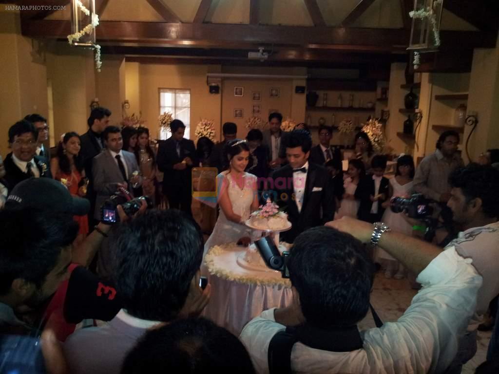 Riteish Deshmukh and Genelia D'souza at their wedding party at Bungalow 9