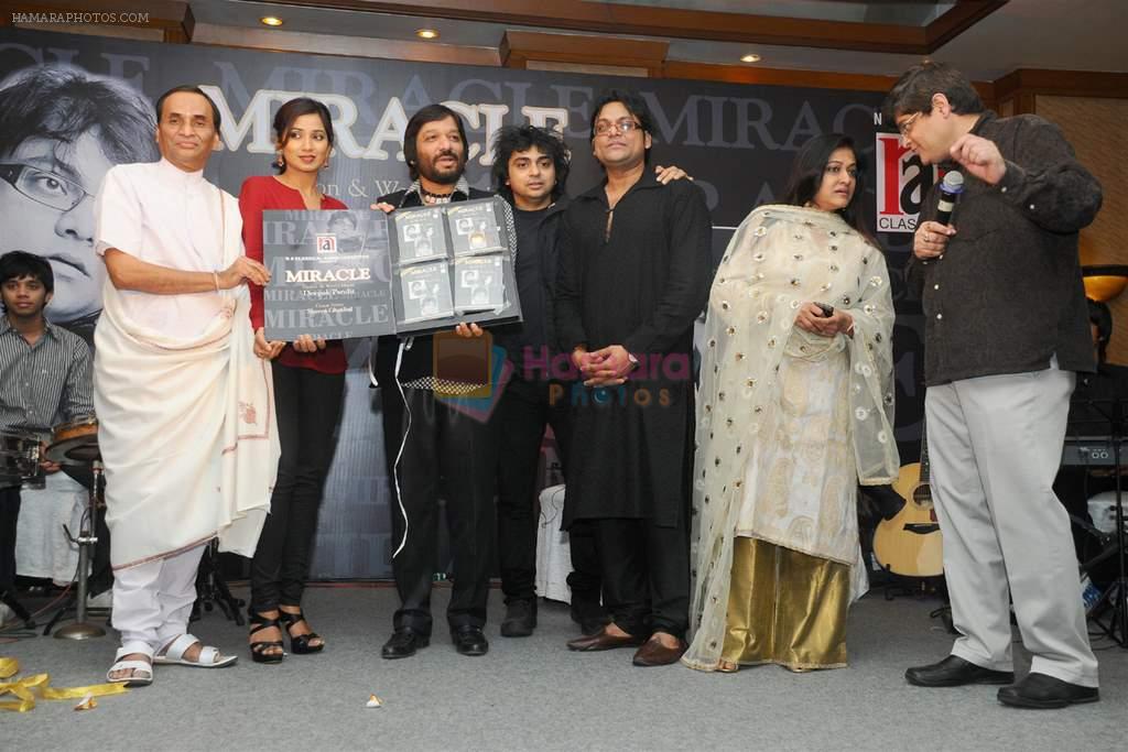 Narayan Agarwal, Shreya Ghoshal, Roopkumar Rathod, Niladri kumar, Deepak Pandit, sonali Rathod and Abhinav at the launch of Deepak Pandit's Album Miracle in at Orchid Hotel, Vile Parle on 8th Fe