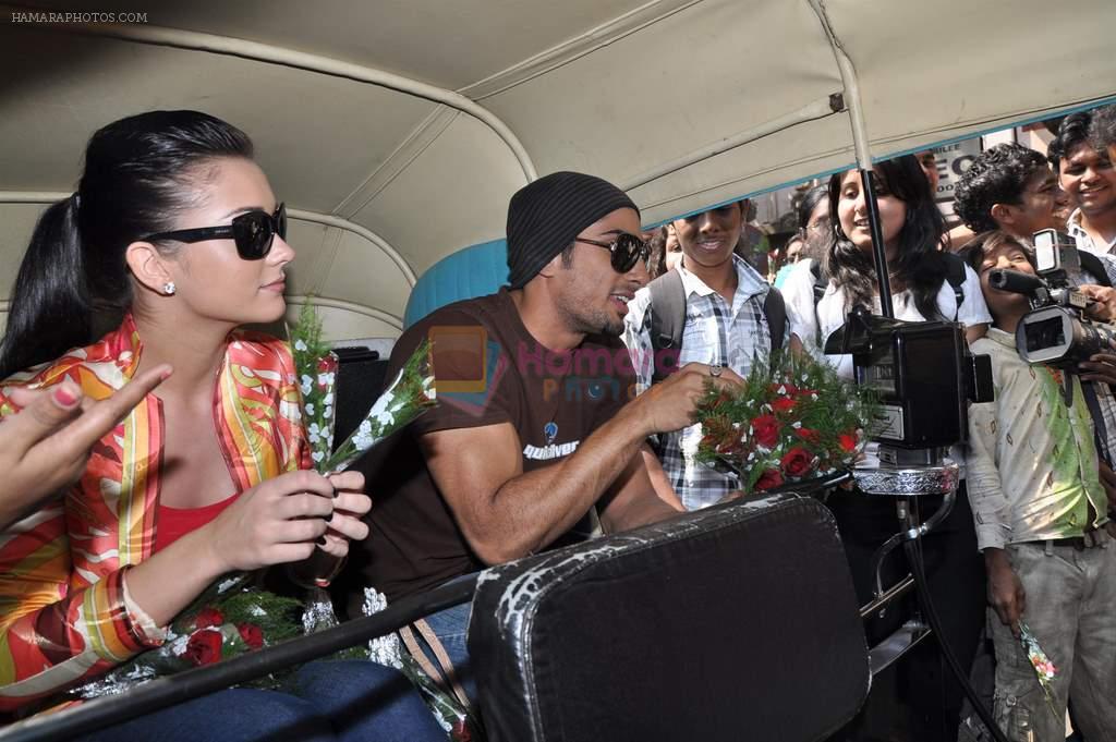 Prateik Babbar and Amy Jackson celebrate Valentines day with students of MMK college on 14th Feb 2012